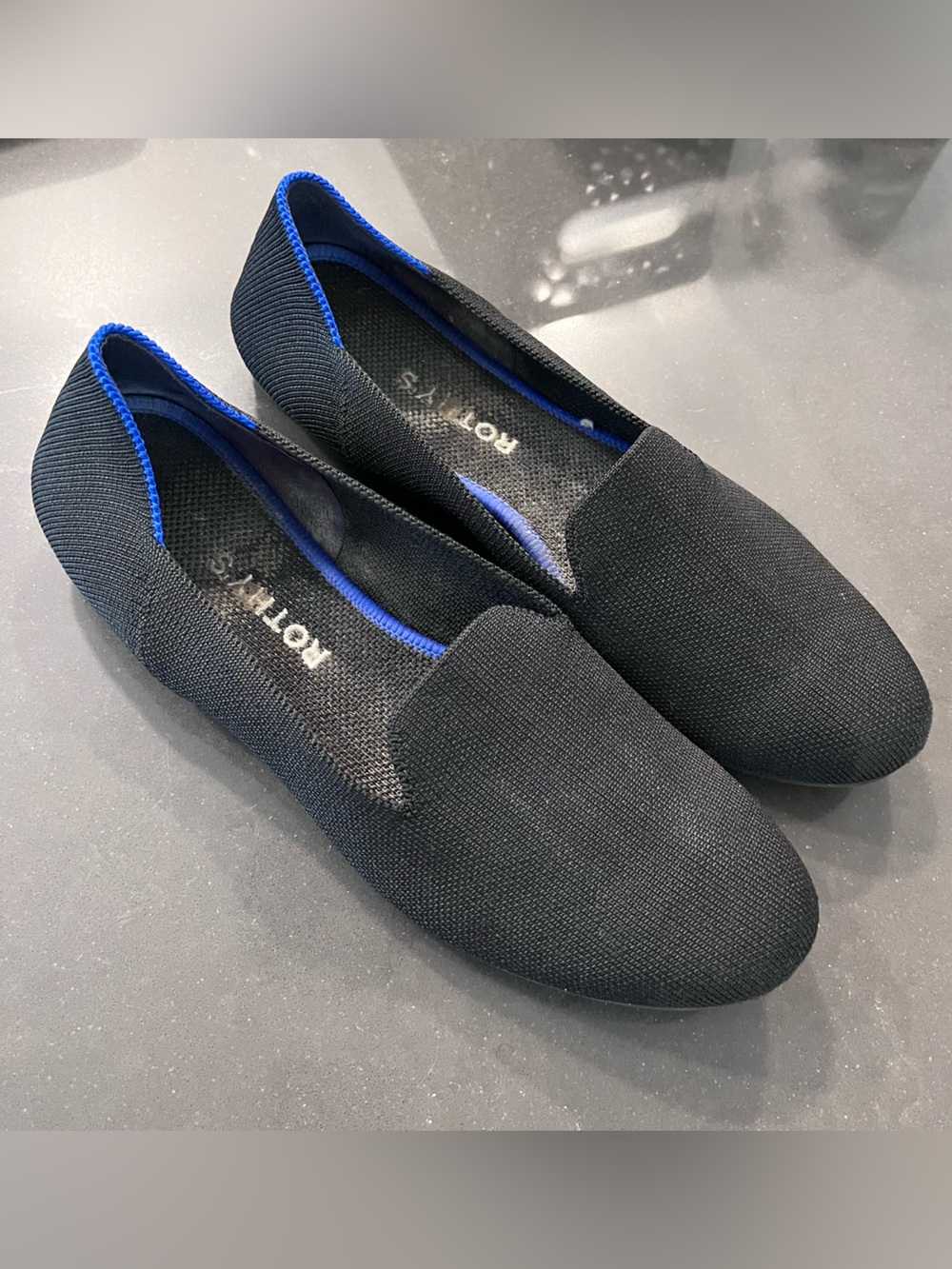 Rothy's Black Knit Slip-On Loafers Size 9.5 Shoes Career Comfort Classic